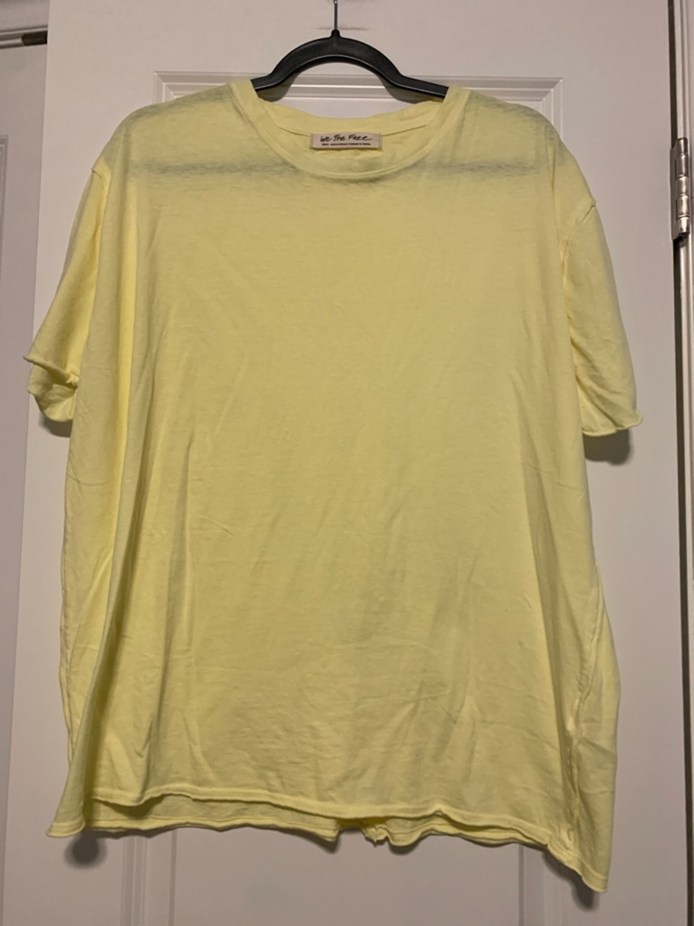 We The Free Pale Yellow Short Sleeve Crewneck Tee, Sz Small, NWT